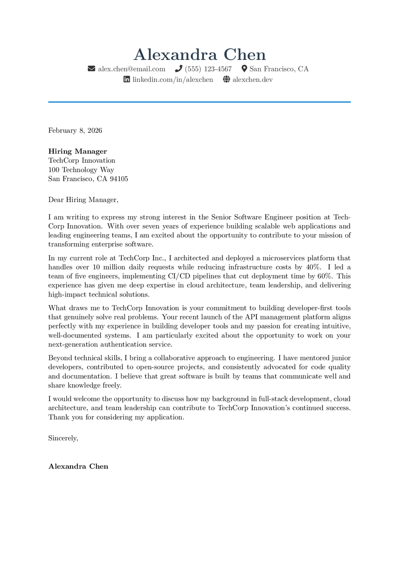 Professional Cover Letter Preview