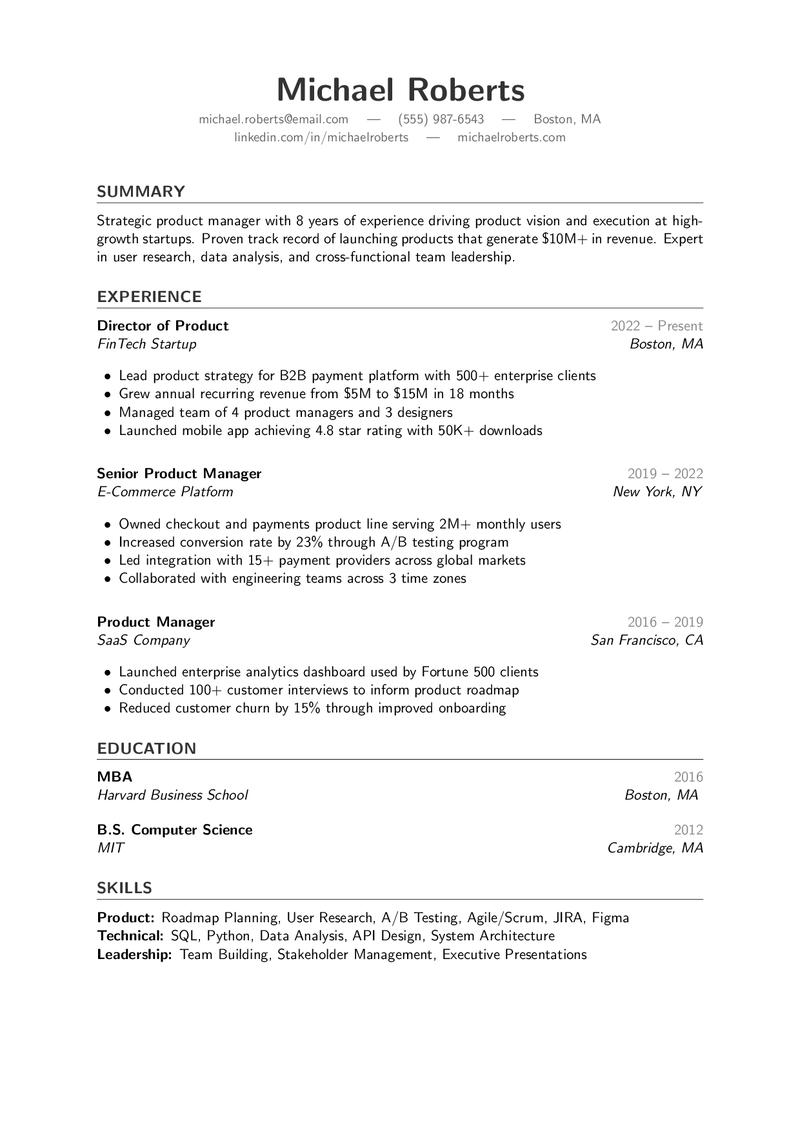 Minimal Clean Resume Preview