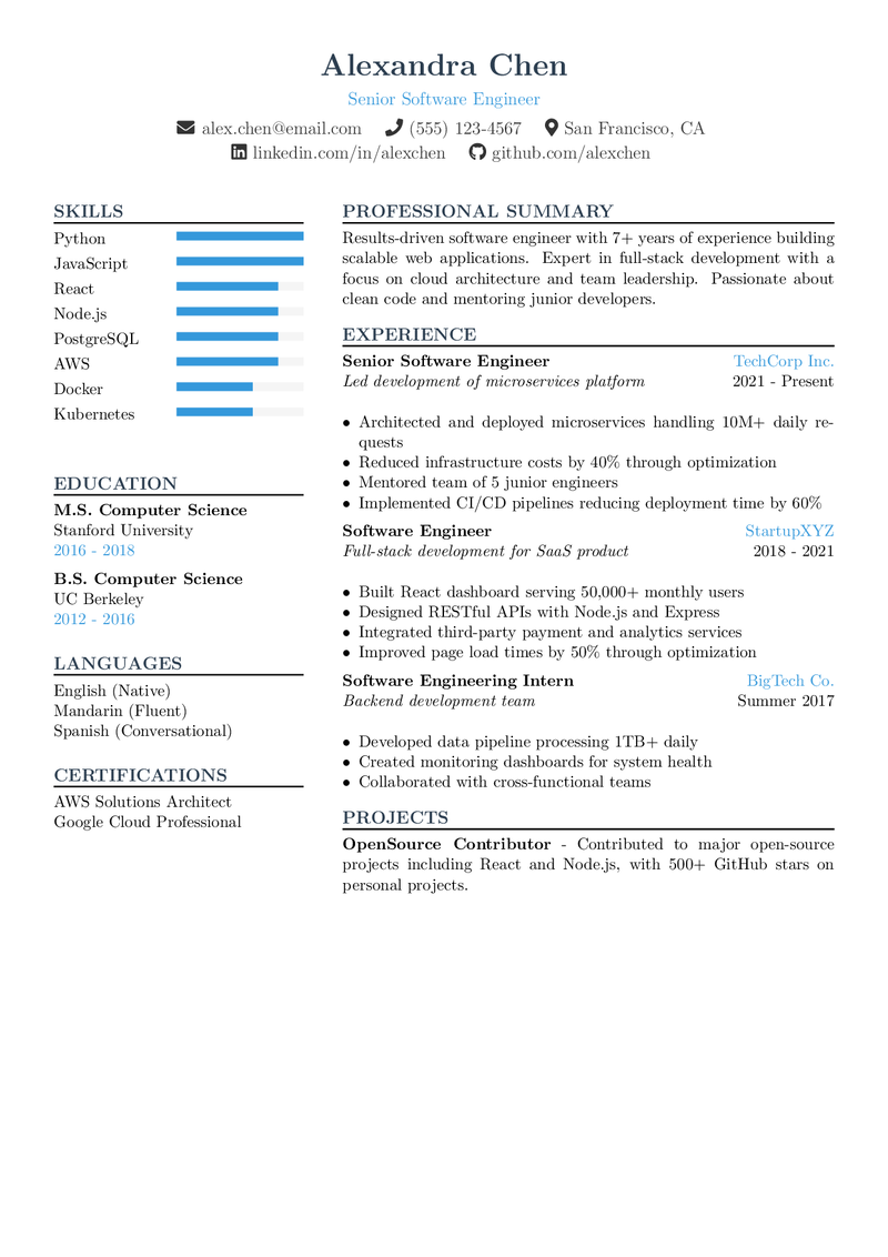 Modern Professional Resume Preview